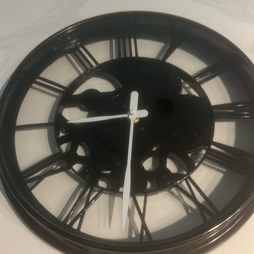 Black clock wall art